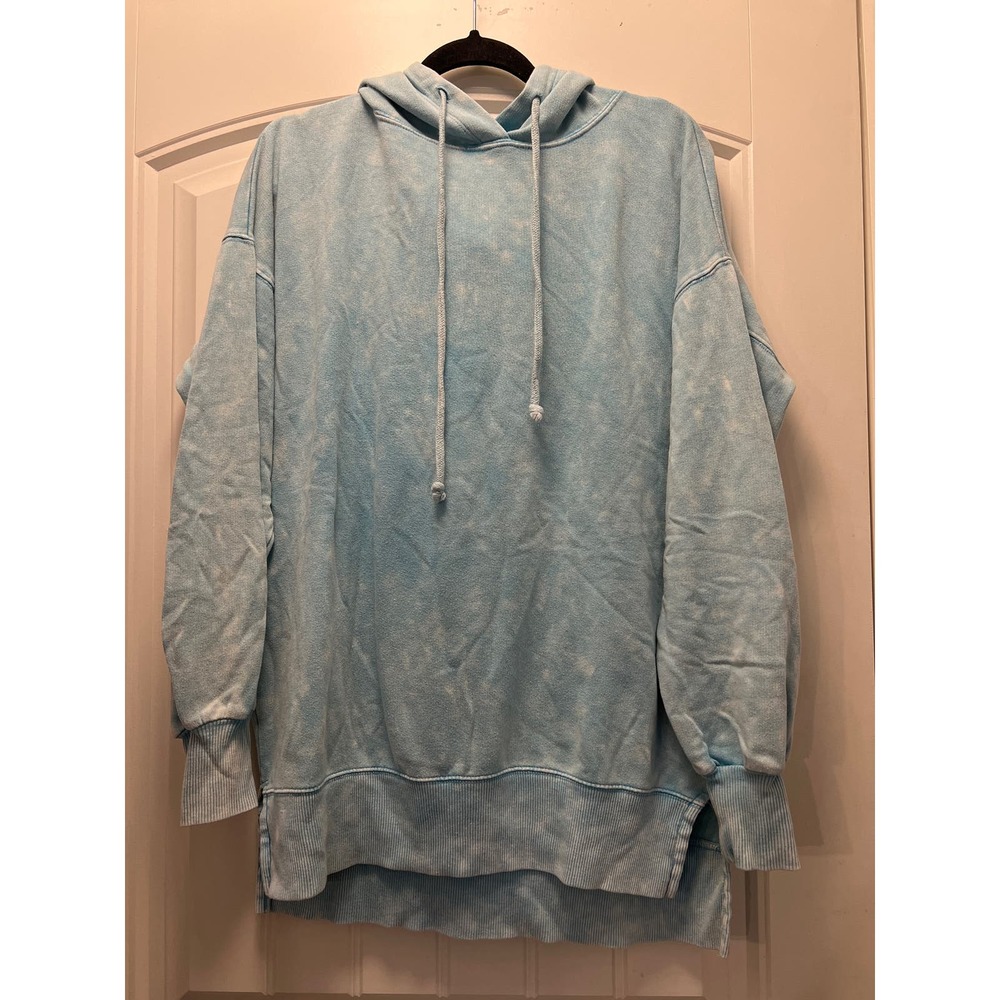 So Women’s Tie Dye Long Sleeve Lounge Life‎ Sweatshirt Pullover Hooded Sz S Blue